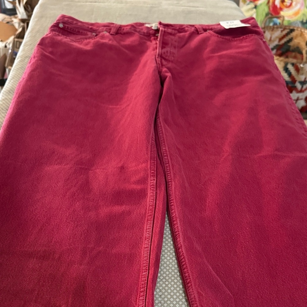 Madewell Deep Red Straight Leg Jeans